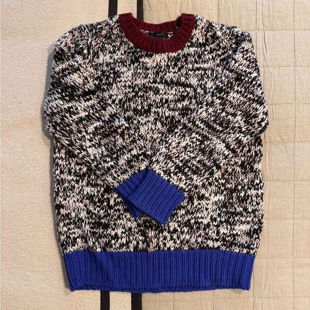 J Crew crewneck multi-color ringer sweater